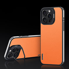 Handyhülle Hülle Luxus Leder Schutzhülle AT5 für Apple iPhone 16 Pro Max Orange