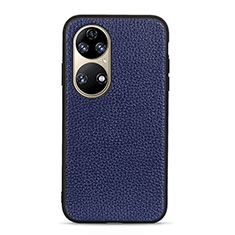 Handyhülle Hülle Luxus Leder Schutzhülle B02H für Huawei P50 Blau