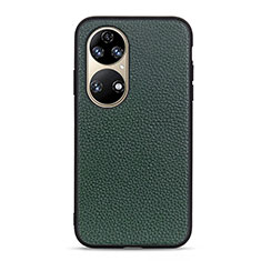 Handyhülle Hülle Luxus Leder Schutzhülle B02H für Huawei P50 Grün