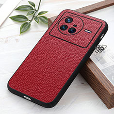 Handyhülle Hülle Luxus Leder Schutzhülle B02H für Vivo X80 5G Rot