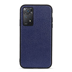 Handyhülle Hülle Luxus Leder Schutzhülle B02H für Xiaomi Redmi Note 11 Pro 4G Blau