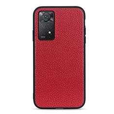 Handyhülle Hülle Luxus Leder Schutzhülle B02H für Xiaomi Redmi Note 11 Pro 4G Rot
