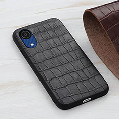 Handyhülle Hülle Luxus Leder Schutzhülle B04H für Samsung Galaxy A03 Core Schwarz