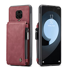 Handyhülle Hülle Luxus Leder Schutzhülle C01S für Xiaomi Redmi Note 9 Pro Rot