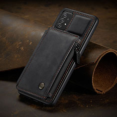 Handyhülle Hülle Luxus Leder Schutzhülle C02S für Samsung Galaxy A52 4G Schwarz