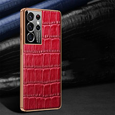 Handyhülle Hülle Luxus Leder Schutzhülle C09 für Samsung Galaxy S21 Ultra 5G Rot