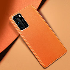 Handyhülle Hülle Luxus Leder Schutzhülle für Huawei P40 Orange