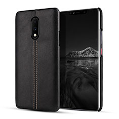 Handyhülle Hülle Luxus Leder Schutzhülle für OnePlus 7 Schwarz