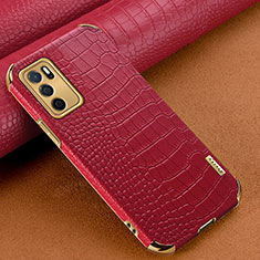 Handyhülle Hülle Luxus Leder Schutzhülle für Oppo A16 Rot