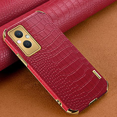 Handyhülle Hülle Luxus Leder Schutzhülle für Oppo A96 5G Rot