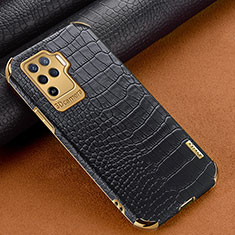 Handyhülle Hülle Luxus Leder Schutzhülle für Oppo Reno5 F Schwarz