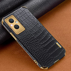 Handyhülle Hülle Luxus Leder Schutzhülle für Oppo Reno7 Z 5G Schwarz