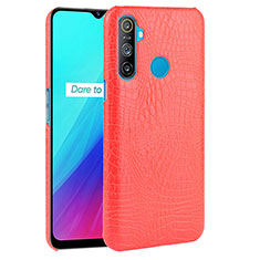 Handyhülle Hülle Luxus Leder Schutzhülle für Realme C3 Rot