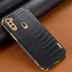 Handyhülle Hülle Luxus Leder Schutzhülle für Samsung Galaxy A11 Schwarz