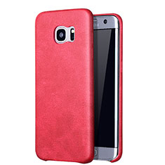 Handyhülle Hülle Luxus Leder Schutzhülle für Samsung Galaxy S7 Edge G935F Rot