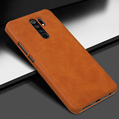 Handyhülle Hülle Luxus Leder Schutzhülle für Xiaomi Redmi 9 Prime India Orange