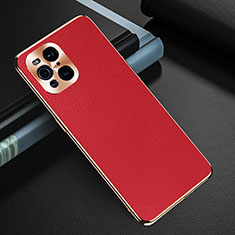 Handyhülle Hülle Luxus Leder Schutzhülle GS1 für Oppo Find X3 Pro 5G Rot
