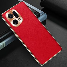 Handyhülle Hülle Luxus Leder Schutzhülle GS1 für Oppo Find X5 5G Rot