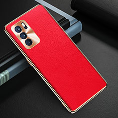 Handyhülle Hülle Luxus Leder Schutzhülle GS1 für Oppo Reno6 Pro 5G India Rot