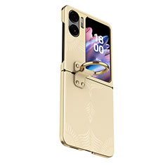 Handyhülle Hülle Luxus Leder Schutzhülle GS4 für Oppo Find N2 Flip 5G Gold