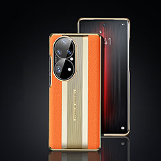 Handyhülle Hülle Luxus Leder Schutzhülle JB6 für Huawei P50 Orange