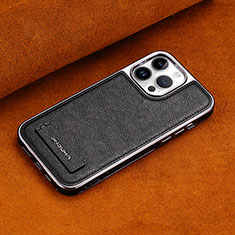 Handyhülle Hülle Luxus Leder Schutzhülle JD2 für Apple iPhone 15 Pro Schwarz