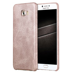 Handyhülle Hülle Luxus Leder Schutzhülle L01 für Samsung Galaxy C7 Pro C7010 Rosegold