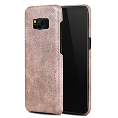 Handyhülle Hülle Luxus Leder Schutzhülle L02 für Samsung Galaxy S8 Rosegold