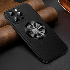 Handyhülle Hülle Luxus Leder Schutzhülle mit Mag-Safe Magnetic Magnetisch LD2 für Apple iPhone 14 Pro Schwarz