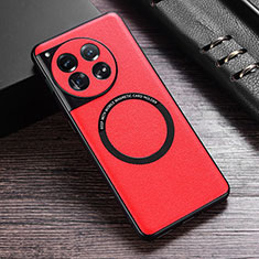 Handyhülle Hülle Luxus Leder Schutzhülle mit Mag-Safe Magnetic Magnetisch P01 für OnePlus 12 5G Rot