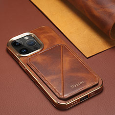 Handyhülle Hülle Luxus Leder Schutzhülle MT1 für Apple iPhone 14 Pro Max Braun