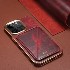 Handyhülle Hülle Luxus Leder Schutzhülle MT1 für Apple iPhone 14 Pro Max Rot