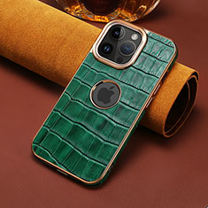 Handyhülle Hülle Luxus Leder Schutzhülle MT3 für Apple iPhone 14 Pro Grün