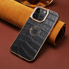Handyhülle Hülle Luxus Leder Schutzhülle MT3 für Apple iPhone 15 Pro Max Schwarz