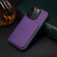 Handyhülle Hülle Luxus Leder Schutzhülle MT4 für Apple iPhone 15 Pro Violett