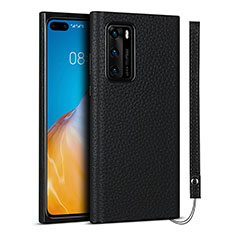 Handyhülle Hülle Luxus Leder Schutzhülle N02 für Huawei P40 Schwarz