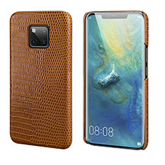 Handyhülle Hülle Luxus Leder Schutzhülle P02 für Huawei Mate 20 Pro Braun