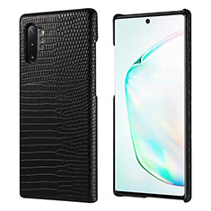 Handyhülle Hülle Luxus Leder Schutzhülle P02 für Samsung Galaxy Note 10 Plus Schwarz