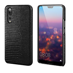 Handyhülle Hülle Luxus Leder Schutzhülle P03 für Huawei P20 Pro Schwarz