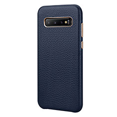 Handyhülle Hülle Luxus Leder Schutzhülle P03 für Samsung Galaxy S10 Plus Blau