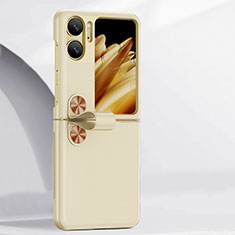 Handyhülle Hülle Luxus Leder Schutzhülle QK2 für Oppo Find N2 Flip 5G Gold