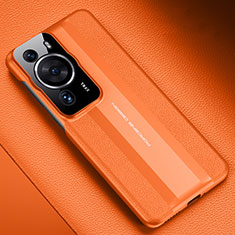 Handyhülle Hülle Luxus Leder Schutzhülle QK3 für Huawei P60 Pro Orange