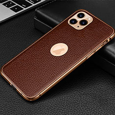 Handyhülle Hülle Luxus Leder Schutzhülle R01 für Apple iPhone 11 Pro Braun