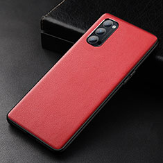 Handyhülle Hülle Luxus Leder Schutzhülle R01 für Oppo Reno4 Pro 5G Rot