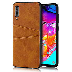 Handyhülle Hülle Luxus Leder Schutzhülle R01 für Samsung Galaxy A70S Orange