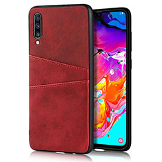 Handyhülle Hülle Luxus Leder Schutzhülle R01 für Samsung Galaxy A70S Rot