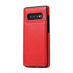 Handyhülle Hülle Luxus Leder Schutzhülle R01 für Samsung Galaxy S10 Plus Rot