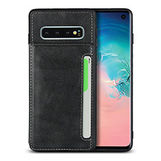 Handyhülle Hülle Luxus Leder Schutzhülle R01 für Samsung Galaxy S10 Schwarz