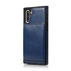 Handyhülle Hülle Luxus Leder Schutzhülle R02 für Samsung Galaxy Note 10 Blau