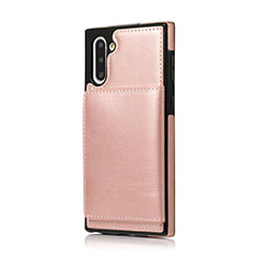 Handyhülle Hülle Luxus Leder Schutzhülle R02 für Samsung Galaxy Note 10 Rosegold